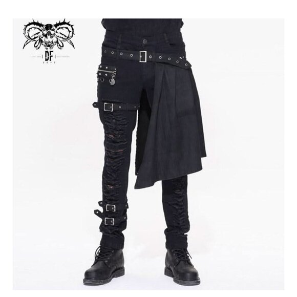 Devil Fashion "Incubus" Punk Ripped Trouser - Picture 1 of 12